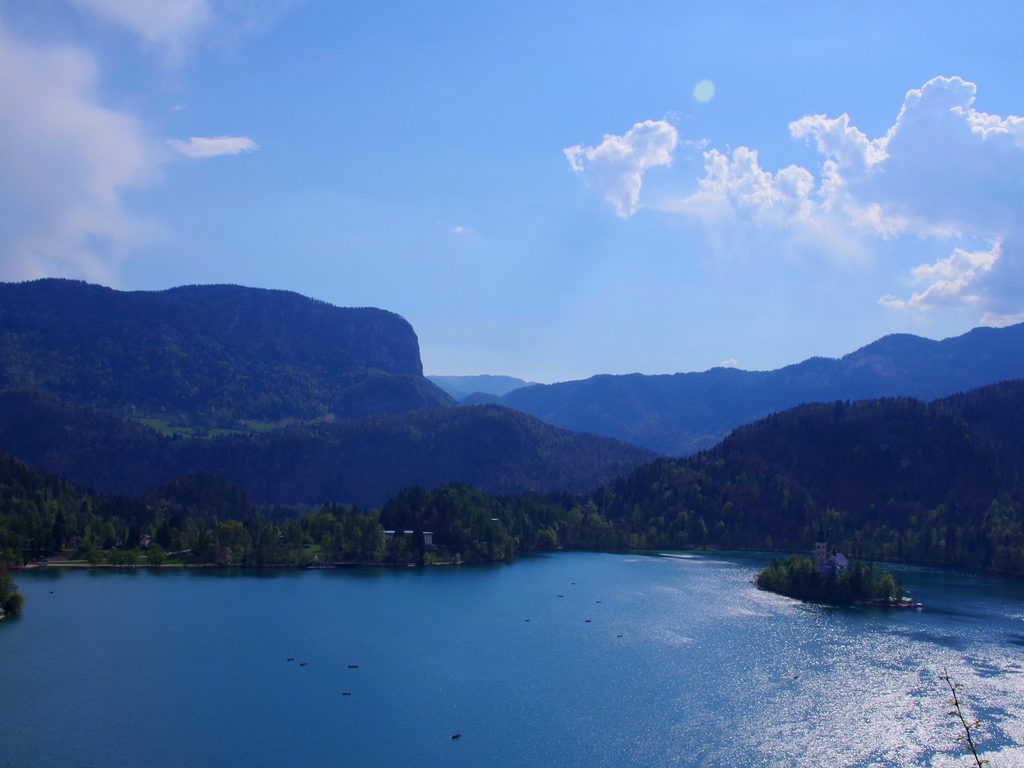 Lake Bled in Slovenia used as the destination backdrop of the EasyRoad Today screen